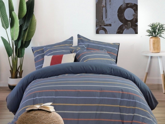 Σεντόνια Welder Με Λάστιχο (Σετ 4τμχ) Denim Nef-Nef King Size 180x235cm 100% Βαμβάκι