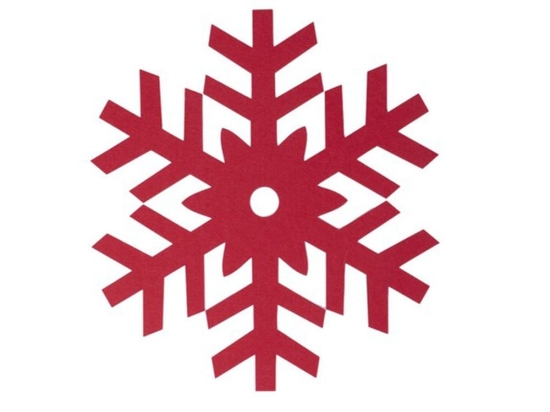 Σουβέρ Χριστουγεννιάτικο Snow Flake (Σετ 6τμχ) 10x10 Red Nef-Nef Πολυέστερ