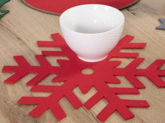 Σουπλά Χριστουγεννιάτικο Snow Flake (Σετ 2τμχ) Red Nef-Nef 38x38cm