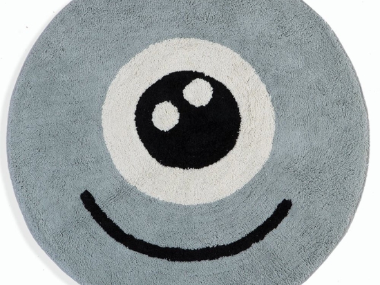 Χαλάκι Παιδικό Monstermania Grey Nef-Nef 100X100cm Round Βαμβάκι