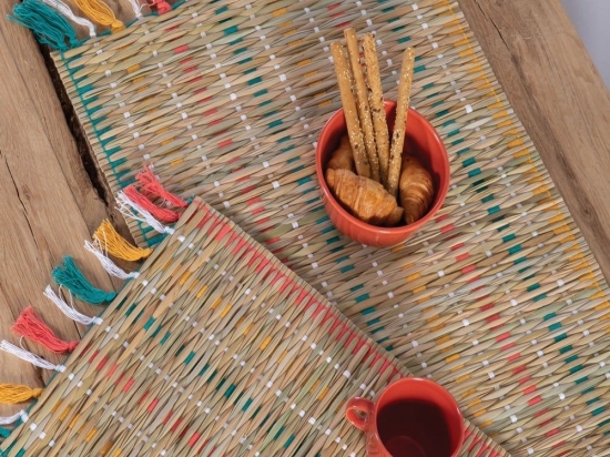 Runner Straw Natural-Multi Nef-Nef 45X150 Άχυρο-Βαμβάκι