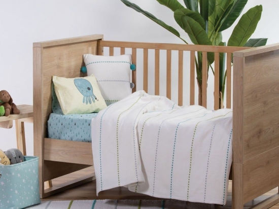Κουβέρτα Βρεφική Life Line Aqua-Lime Nef-Nef Αγκαλιάς 80x110cm 100% Βαμβάκι