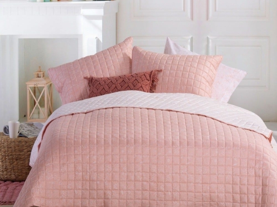 Κουβερλί Alba Salmon Nef-Nef Μονό 180x220cm Microfiber-Polyester