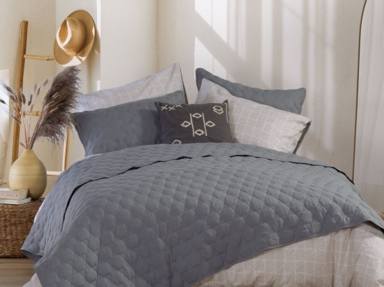 Κουβερλί Colton Grey Nef-Nef Μονό 160x220cm Microfiber-Polyester