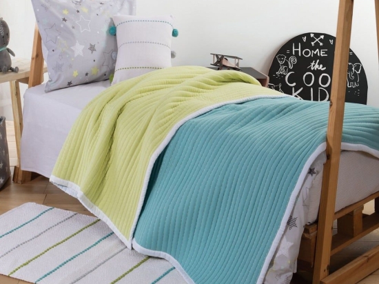 Κουβερλί Παιδικό Livid Aqua-Lime Nef-Nef Μονό 160x220cm Microfiber-Polyester