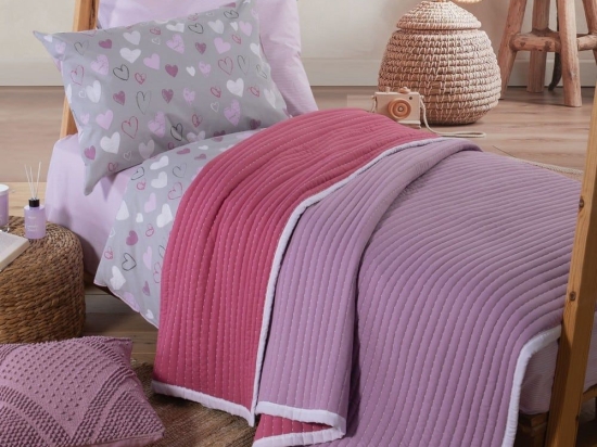 Κουβερλί Παιδικό Livid Purple-Rose Nef-Nef Μονό 160x220cm Microfiber-Polyester