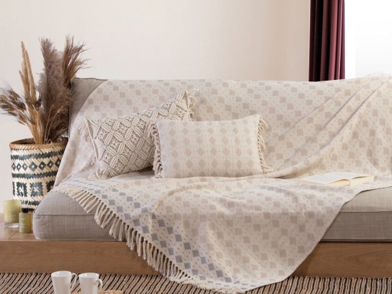 Ριχτάρι Carpio Beige Nef-Nef Τριθέσιο 180x300cm 100% Βαμβάκι