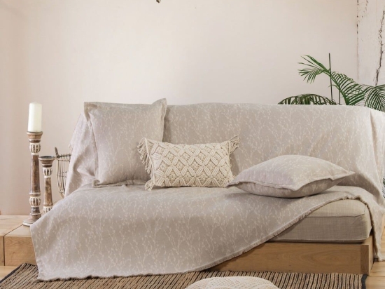 Ριχτάρι Estia Beige Nef-Nef Διθέσιο 170x250cm Βαμβάκι-Πολυέστερ