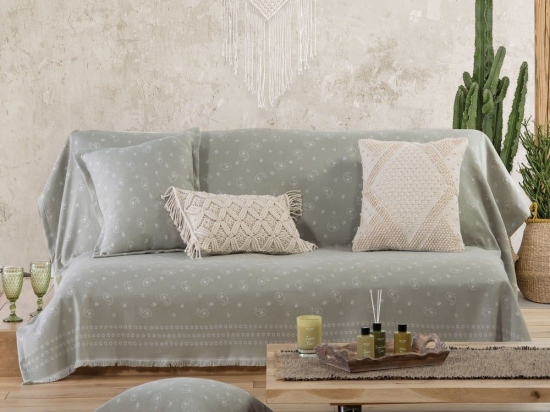Ριχτάρι Gloom Green Nef-Nef Διθέσιο 170x250cm Βαμβάκι-Πολυέστερ