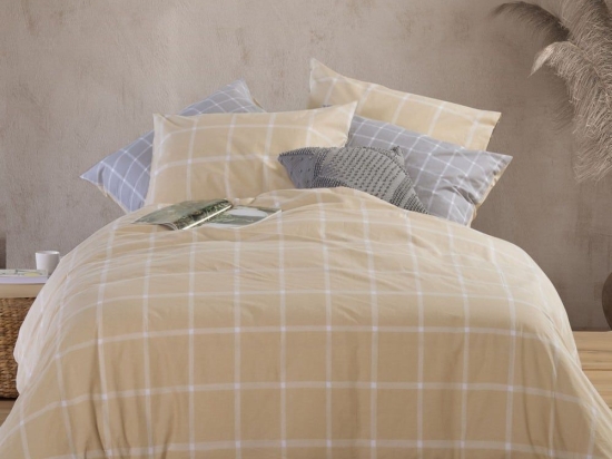 Σεντόνια Henry (Σετ 4τμχ) Yellow Nef-Nef Queen Size 240x270cm 100% Βαμβάκι
