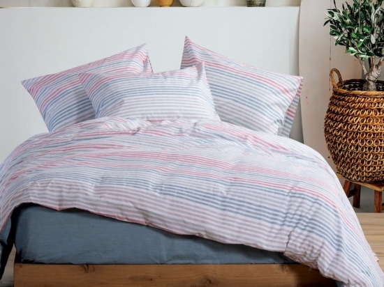 Σεντόνια Miles Με Λάστιχο (Σετ 4τμχ) Aqua Nef-Nef King Size 180x230cm 100% Βαμβάκι