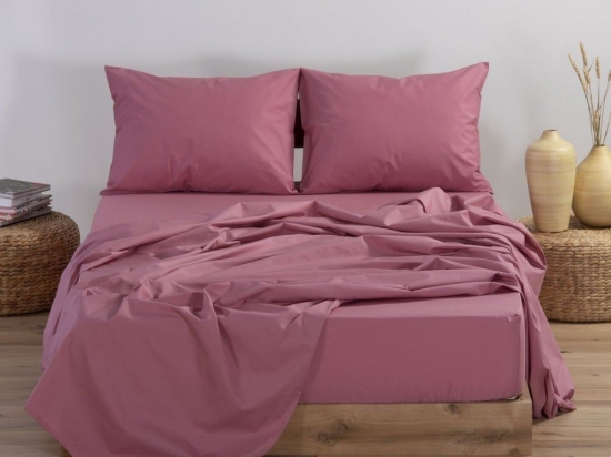 Σεντόνι Basic Με Λάστιχο Apple Nef-Nef Διπλό 140x230cm 100% Βαμβάκι