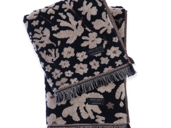 Πετσέτα Flozeria Beige-Black Nef-Nef Σώματος 70x140cm 100% Βαμβάκι
