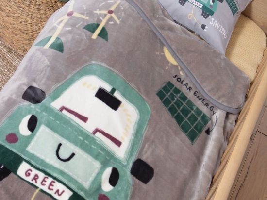 Κουβέρτα Βρεφική Green Car Grey Nef-Nef Αγκαλιάς 75x100cm Πολυέστερ