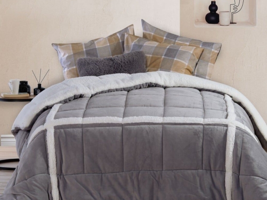 Κουβερτοπάπλωμα Versan Grey Nef-Nef Υπέρδιπλο 220x240cm Πολυέστερ