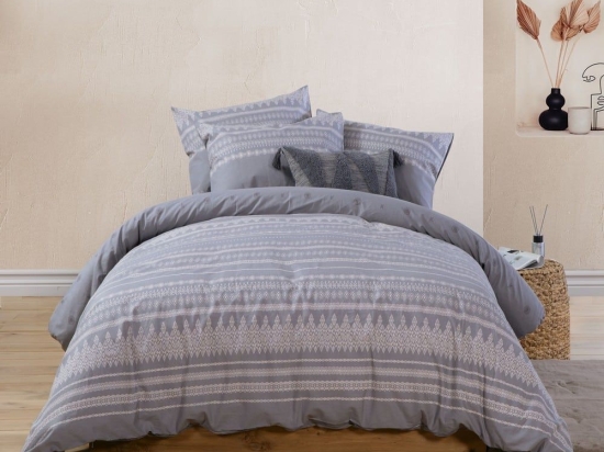 Σεντόνια Cleran (Σετ 4τμχ) Grey Nef-Nef Υπέρδιπλο 240x270cm 100% Βαμβάκι
