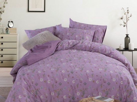 Σεντόνια Serendipity (Σετ 4τμχ) Mauve Nef-Nef Διπλό 200X270cm 100% Βαμβάκι