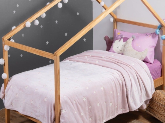 Κουβέρτα Παιδική Glow Interstellar Pink Nef-Nef Μονό 160x220cm Πολυέστερ