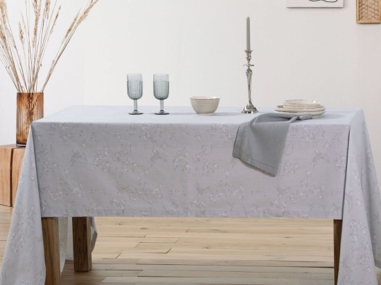 Τραπεζομάντηλο Viviene Grey Nef-Nef 150X250 100% Βαμβάκι