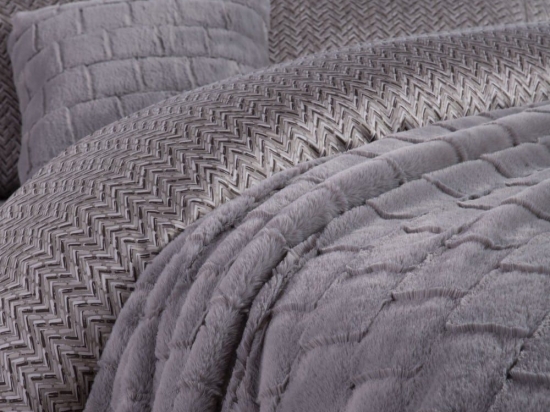 Ριχτάρι Rabbit Fur Barlow Grey Nef-Nef Πολυθρόνα 140x190cm Πολυέστερ
