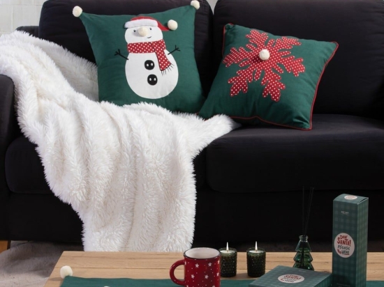 Runner Χριστουγεννιάτικο Happy Snowflake Green Nef-Nef 33X150