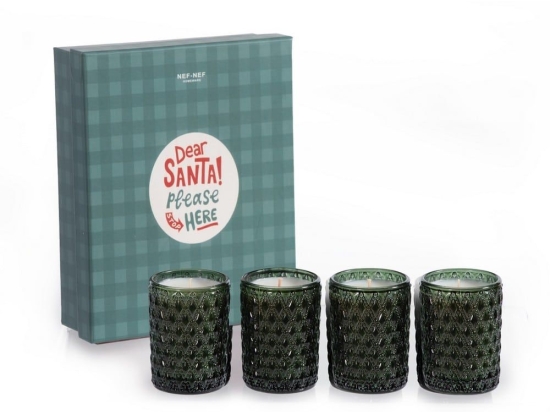 Αρωματικά Κεριά Dear Santa (Σετ 4τμχ) 4x70 gr Green Nef-Nef