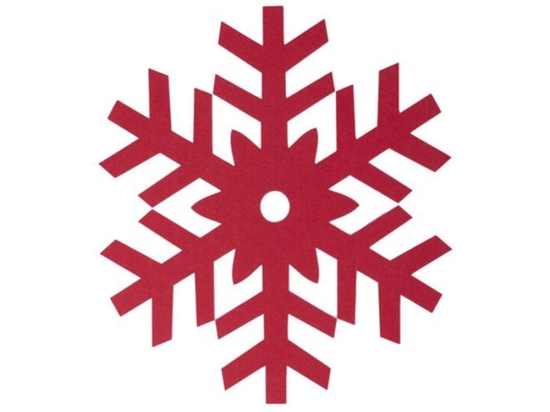 Σουβέρ Felt Snowflake (Σετ 4τμχ) 4Χ(10Χ10) Red Nef-Nef Πολυέστερ
