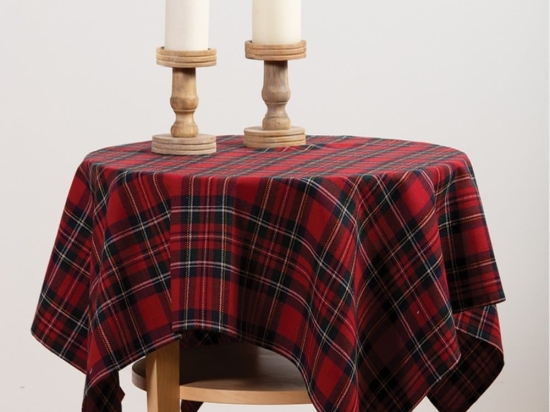 Καρέ Χριστουγεννιάτικο Red Check Red Nef-Nef 100X100cm
