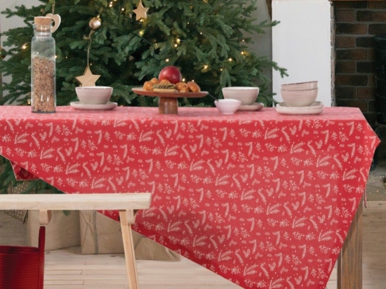 Τραπεζομάντηλο Χριστουγεννιάτικο Winter Mood Red Nef-Nef 140Χ140