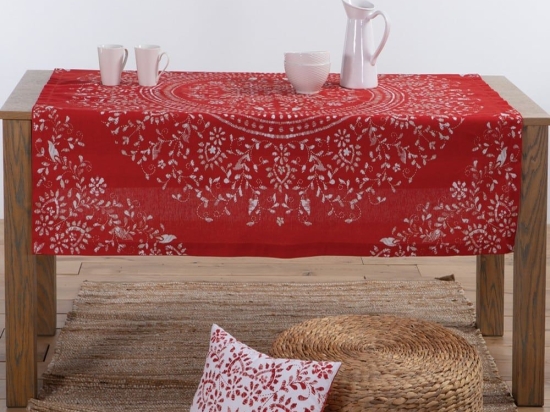 Τραπεζομάντηλο Χριστουγεννιάτικο Celebration Red Red Nef-Nef 140Χ140