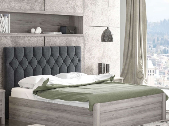 Κρεβάτι Νο56 150x200x111cm Black-Ash Διπλό