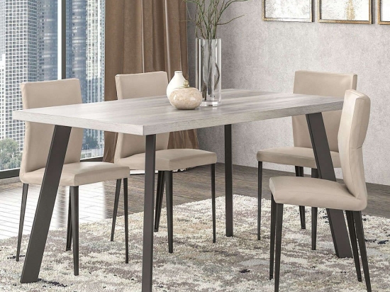 Τραπέζι Νο5 159x90x78cm Ash Μελαμίνη,Μέταλλο