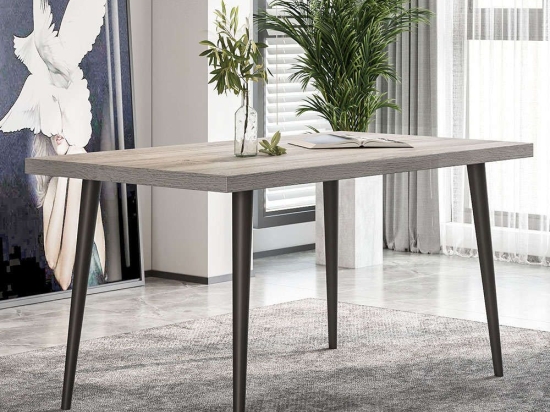 Τραπέζι Νο11 120x70x79cm Ash Μελαμίνη,Μέταλλο