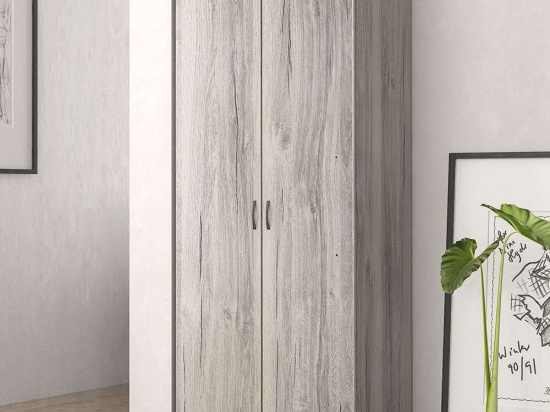 Ντουλάπα Δίφυλλη 80x50x180cm Ash Δίφυλλη
