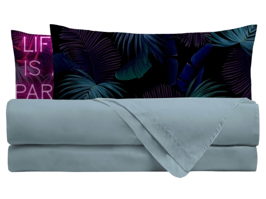 Amo la Casa Σετ Σεντόνια Digital Print King Size με Λάστιχο 240x290 - Partylife Σιέλ