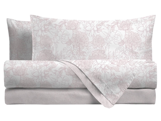 Amo la Casa Σετ Σεντόνια King Size Φανελένια με Λάστιχο 240X290 - Roses Ροζ