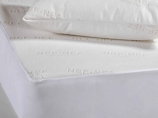 Επίστρωμα Πολυεστέρα Ζακάρ Και Pu White Nef-Nef Υπέρδιπλo 180x200cm Πολυέστερ