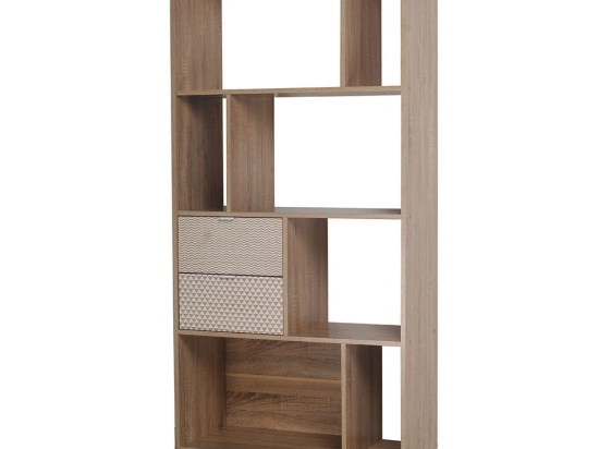 Βιβλιοθήκη Nak 80x35xH168cm Sonoma-White 24-0520 Μελαμίνη,Μέταλλο