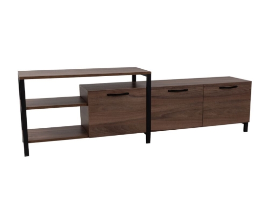 Έπιπλο Τηλεόρασης Ram 05-0546 180-44x35x55-44cm Brown-Black Μελαμίνη,Μέταλλο