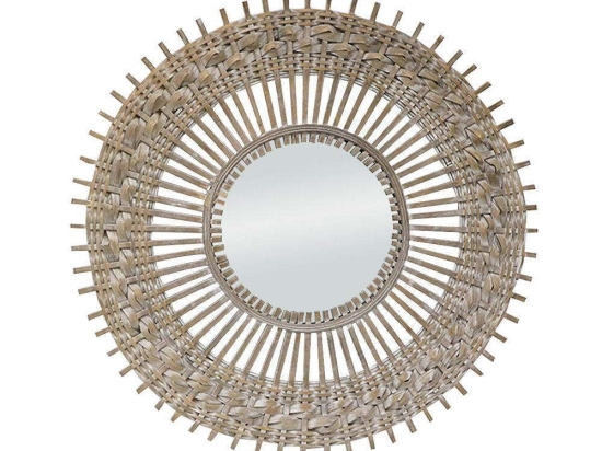 Καθρέπτης Exotic 11-0302 Φ70x2,5cm Natural Bamboo
