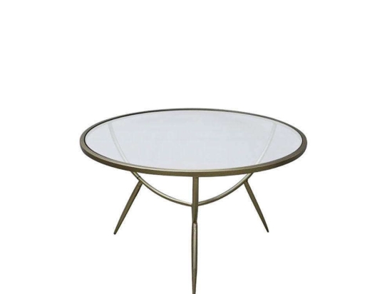 Τραπέζι Σαλονιού Vero 04-0527 Φ75x49,5cm Clear-Gold