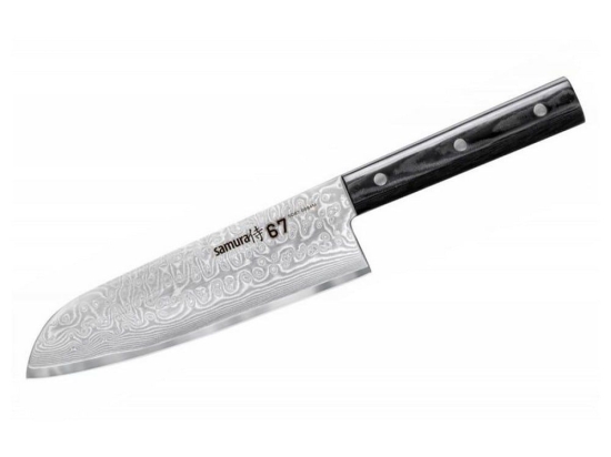 Μαχαίρι Santoku Damascus SD67-0094M 67 18cm Black Samura Ανοξείδωτο Ατσάλι