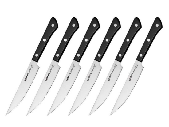 Μαχαίρια Κρέατος Harakiri SHR-0260B (Σετ 6τμχ) Black Samura Ανοξείδωτο Ατσάλι