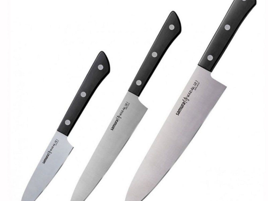 Μαχαίρια Harakiri SHR-0220B (Σετ 3τμχ) Black Samura Ανοξείδωτο Ατσάλι