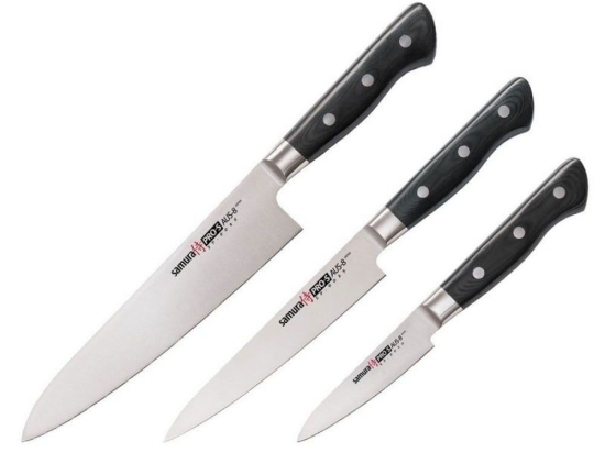 Μαχαίρια PRO-S SP-0220 (Σετ 3τμχ) Black Samura Ανοξείδωτο Ατσάλι