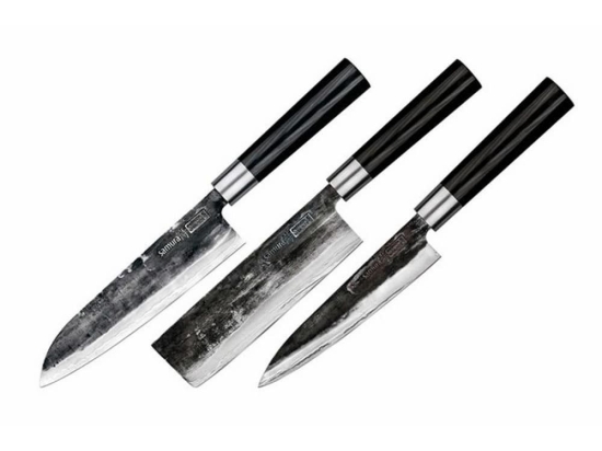 Μαχαίρια Super 5 SP5-0220 (Σετ 3τμχ) Black Samura Ανοξείδωτο Ατσάλι