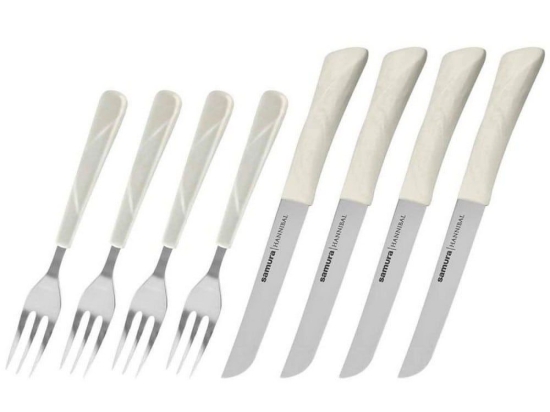 Μαχαιροπίρουνα Hannibal SHN-0280 (Σετ 8τμχ) White Samura 8 τμχ Ανοξείδωτο Ατσάλι