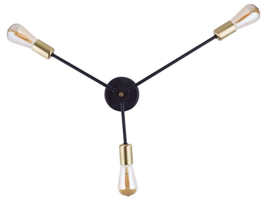 Φωτιστικό Τοίχου Mill III 9136 Black-Gold Nowodvorski Μέταλλο