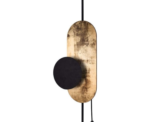 Φωτιστικό Τοίχου Wheel Lux I 8430 Gold-Black Nowodvorski Μέταλλο,Πλαστικό
