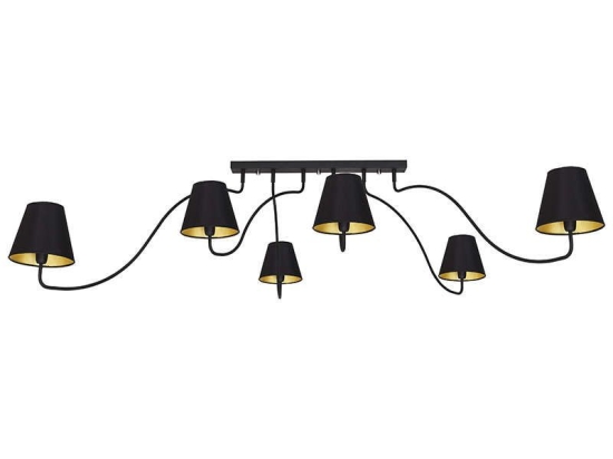 Φωτιστικό Οροφής SwIVel VI 6560 Black-Gold Nowodvorski Μέταλλο,Ύφασμα